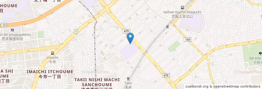 Mapa de ubicacion de ふみぞの幼稚園 en Япония, Осака, 守口市, 大阪市, 旭区.