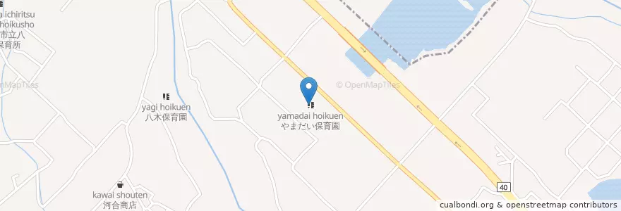 Mapa de ubicacion de やまだい保育園 en Japonya, 大阪府, 岸和田市.