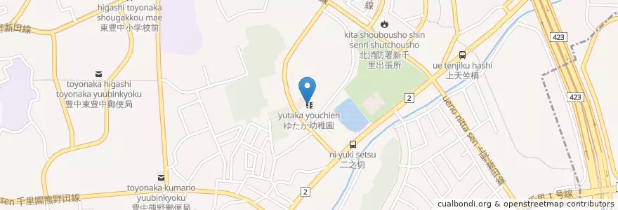 Mapa de ubicacion de ゆたか幼稚園 en Japan, Osaka Prefecture, Toyonaka.