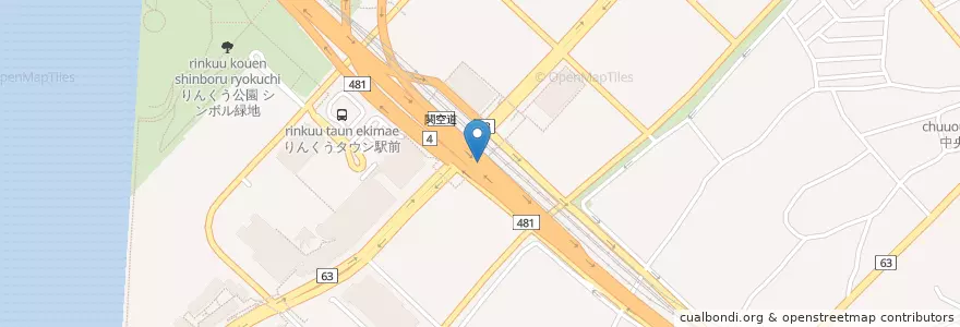 Mapa de ubicacion de りんくうタウン郵便局 en Japonya, 大阪府, 泉佐野市.