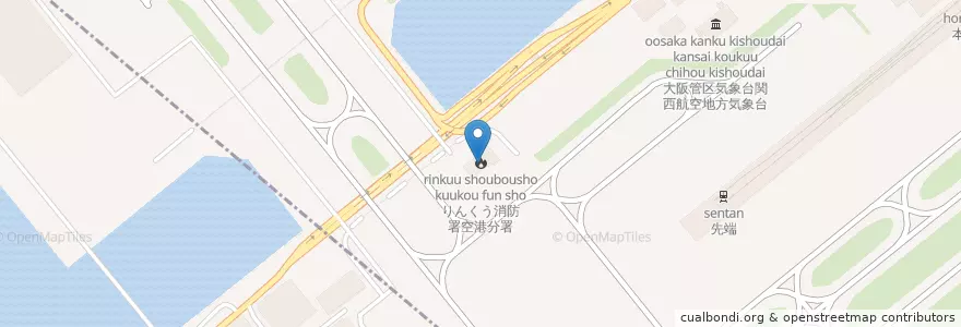 Mapa de ubicacion de りんくう消防署空港分署 en Japón, Prefectura De Osaka, 泉南郡, 田尻町.
