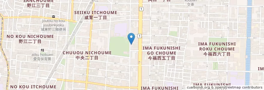 Mapa de ubicacion de わんわん乳児保育園 en Japon, Préfecture D'Osaka, 大阪市, 城東区.