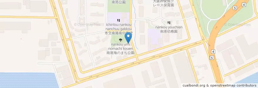 Mapa de ubicacion de アスール幼稚園 en 日本, 大阪府, 大阪市, 住之江区.
