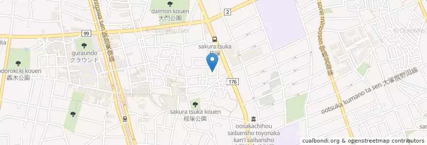 Mapa de ubicacion de キタノ病院 en 日本, 大阪府, 豊中市.