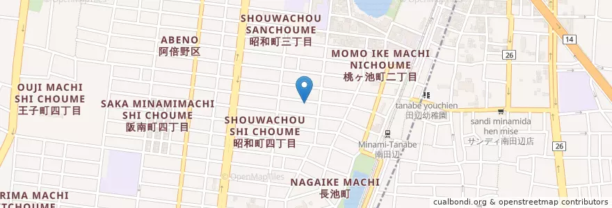 Mapa de ubicacion de グレース幼稚園 en Япония, Осака, 大阪市, 阿倍野区.