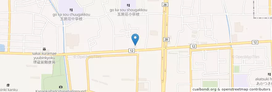 Mapa de ubicacion de タマダ病院 en Japão, 大阪府, 堺市, 北区.