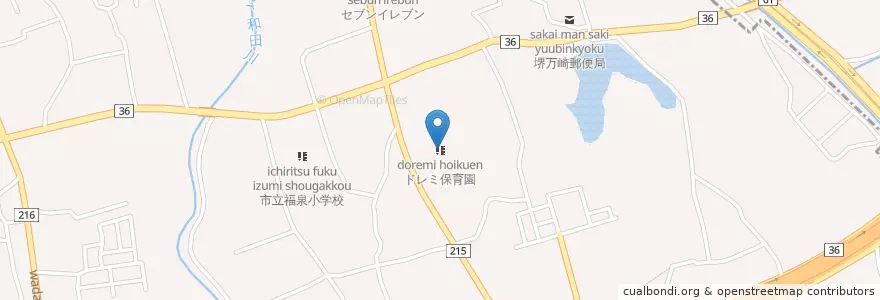 Mapa de ubicacion de ドレミ保育園 en 일본, 오사카부, 사카이시, 西区.