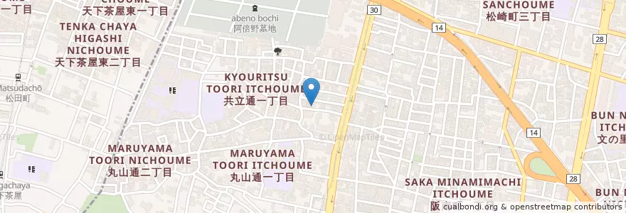Mapa de ubicacion de マナ乳児保育園 en 일본, 오사카부, 오사카, 阿倍野区.