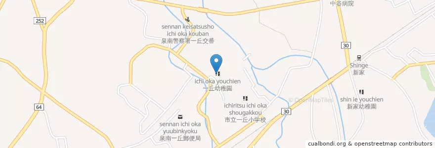 Mapa de ubicacion de 一丘幼稚園 en 日本, 大阪府, 泉南市.