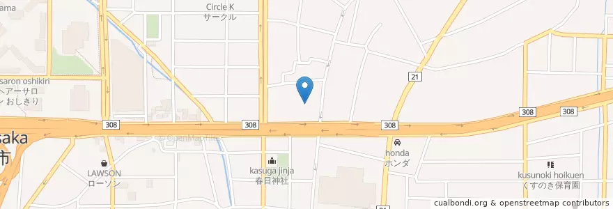 Mapa de ubicacion de 三世会河内総合病院 en Japón, Prefectura De Osaka, 東大阪市.