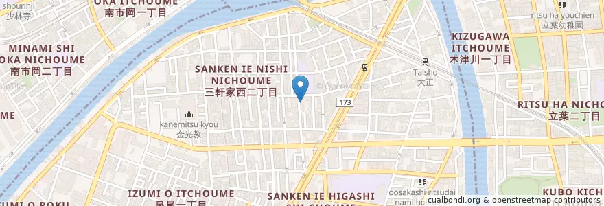 Mapa de ubicacion de 三軒家西幼稚園 en Japón, Prefectura De Osaka, Osaka, 大正区.