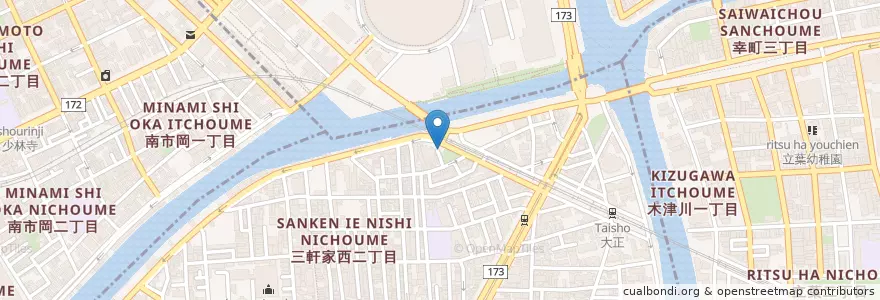 Mapa de ubicacion de 三軒家西老人憩の家 en Japan, Osaka Prefecture, Osaka.