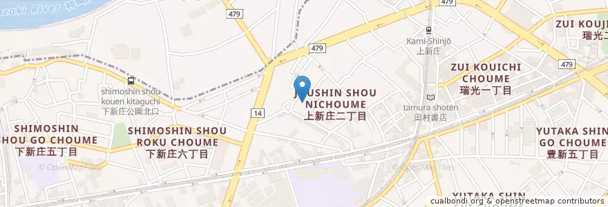Mapa de ubicacion de 上新庄保育園 en Jepun, 大阪府, 大阪市, 東淀川区.