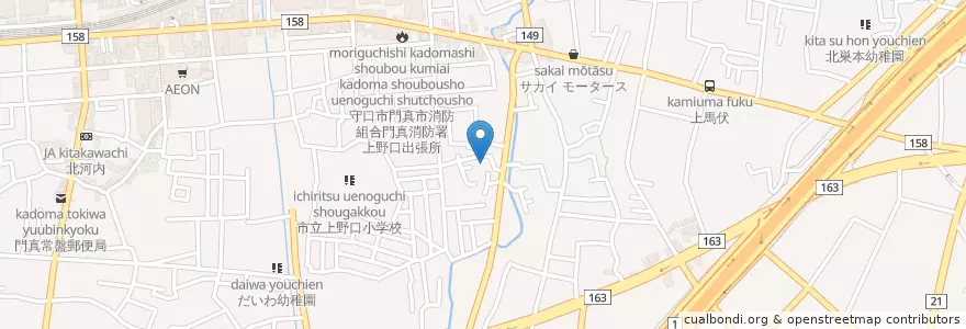 Mapa de ubicacion de 上野口保育園 en Japan, Präfektur Osaka, 門真市.
