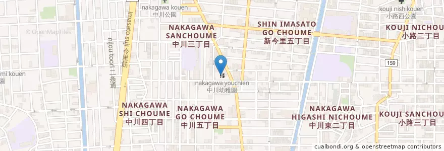 Mapa de ubicacion de 中川幼稚園 en Jepun, 大阪府, 大阪市, 生野区.