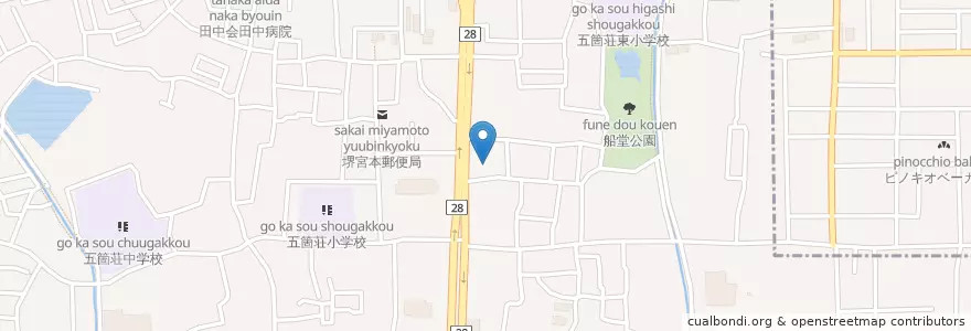 Mapa de ubicacion de 五ケ荘保育園 en Jepun, 大阪府, 堺市, 北区.