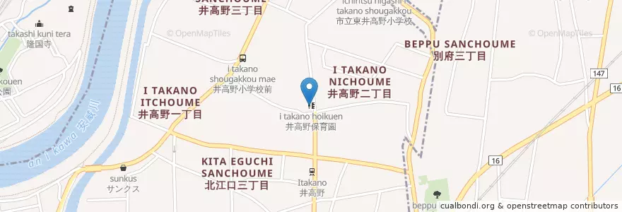 Mapa de ubicacion de 井高野保育園 en Japan, Osaka Prefecture, Osaka, Higashiyodogawa Ward.