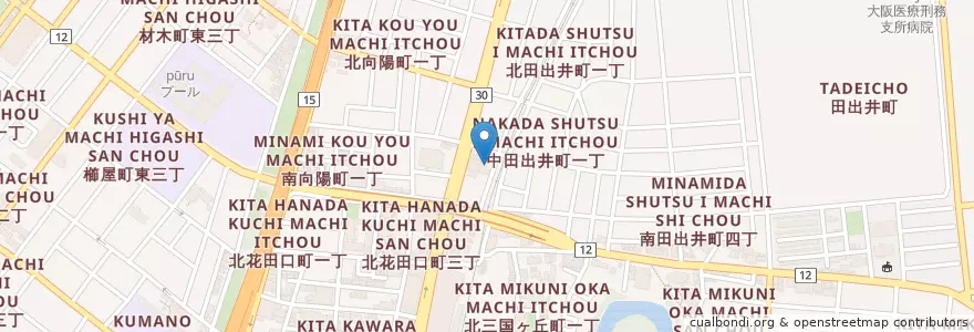 Mapa de ubicacion de 仁悠会吉川病院 en Japão, 大阪府, 堺市, 堺区.