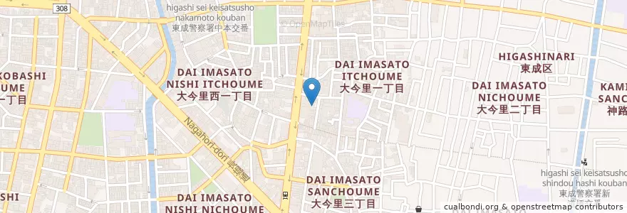 Mapa de ubicacion de 今里幼稚園 en Japan, 大阪府, Osaka, 東成区.