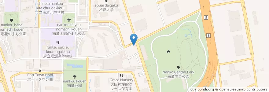 Mapa de ubicacion de 住之江警察署南港中央交番 en 일본, 오사카부, 오사카, 住之江区.