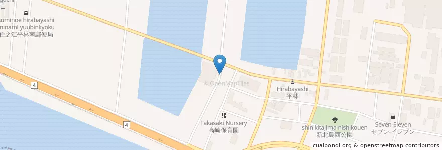 Mapa de ubicacion de 住之江警察署平林交番 en 일본, 오사카부, 오사카, 住之江区.