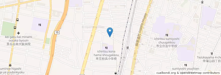 Mapa de ubicacion de 住之江警察署粉浜交番 en Япония, Осака, 大阪市, 住之江区.
