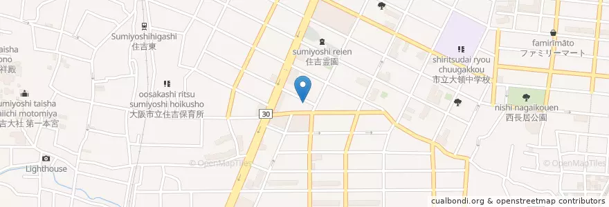 Mapa de ubicacion de 住吉万代東郵便局 en Japan, Osaka Prefecture, Osaka, Sumiyoshi Ward.