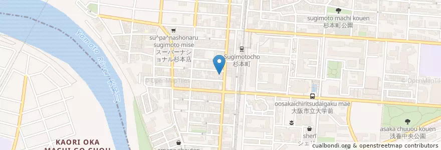 Mapa de ubicacion de 住吉山之内三郵便局 en 일본, 오사카부, 住吉区.