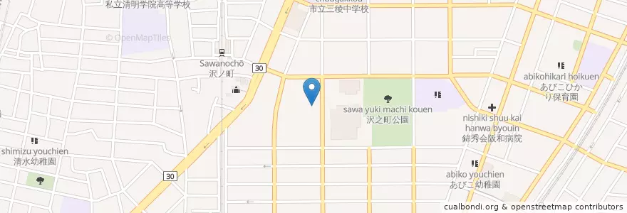 Mapa de ubicacion de 住吉沢之町郵便局 en Japan, Osaka Prefecture, Osaka, Sumiyoshi Ward.