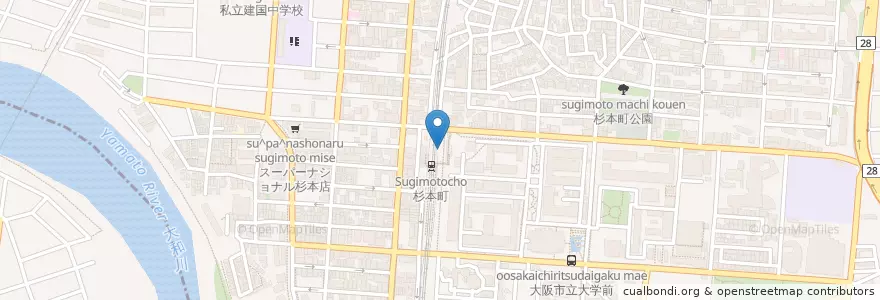 Mapa de ubicacion de 住吉警察署杉本町駅前交番 en Japão, 大阪府, 住吉区.