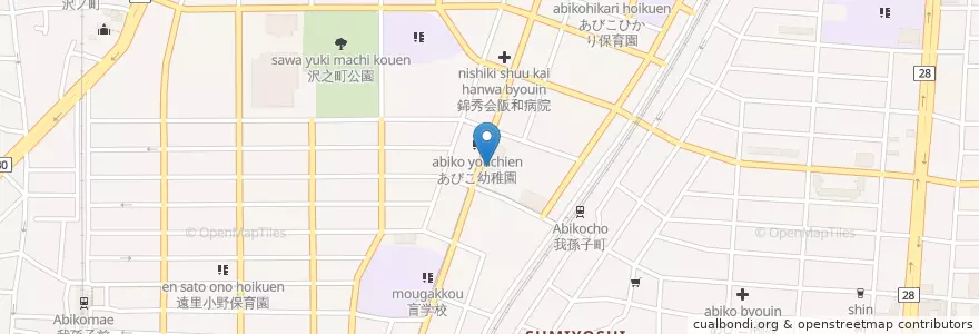 Mapa de ubicacion de 住吉郵便局 en Japan, Osaka Prefecture, Osaka, Sumiyoshi Ward.