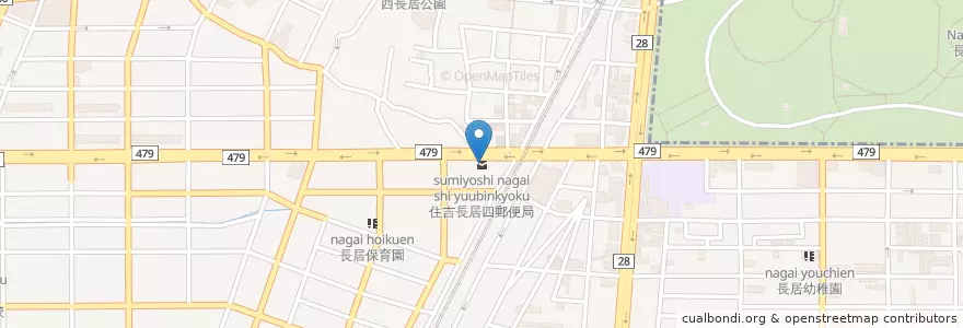 Mapa de ubicacion de 住吉長居四郵便局 en Япония, Осака, 大阪市, 住吉区.