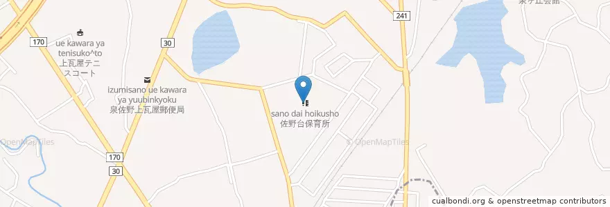 Mapa de ubicacion de 佐野台保育所 en 日本, 大阪府, 泉佐野市.