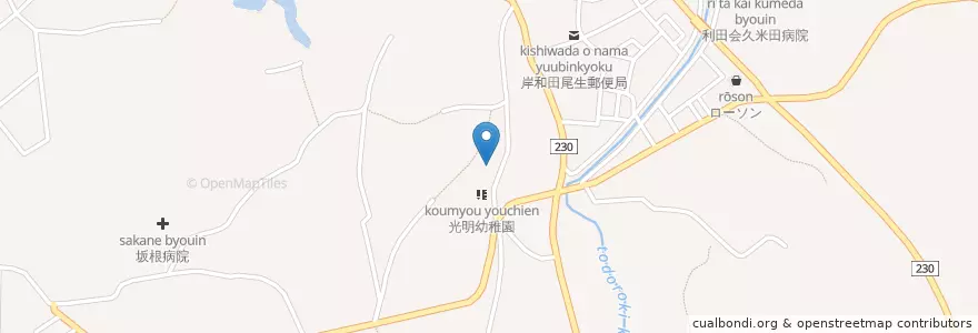 Mapa de ubicacion de 光明保育園 en Japan, 大阪府, 岸和田市.