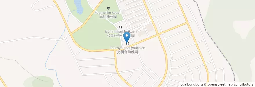 Mapa de ubicacion de 光明台幼稚園 en Jepun, 大阪府, 和泉市.