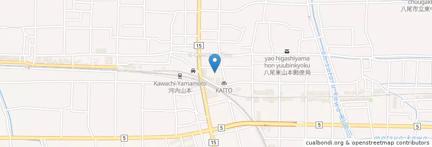 Mapa de ubicacion de 八尾市立山本図書館 en Япония, Осака, 八尾市.