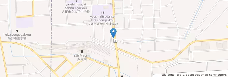 Mapa de ubicacion de 八尾警察署木本交番 en Japonya, 大阪府, 八尾市.
