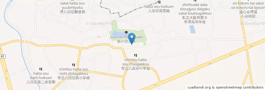 Mapa de ubicacion de 八田荘幼稚園 en Japan, Osaka Prefecture, Sakai, Naka Ward.
