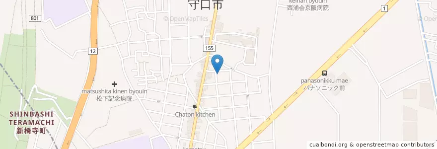 Mapa de ubicacion de 八雲中保育所 en Japão, 大阪府, 守口市.