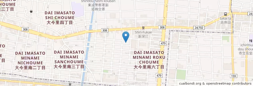 Mapa de ubicacion de 公道会病院 en Japan, 大阪府, Osaka, 東成区.