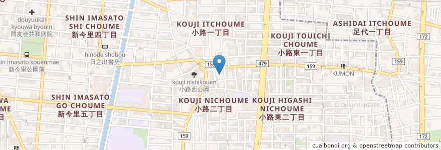 Mapa de ubicacion de 共生会山本病院 en Japan, Präfektur Osaka, 大阪市, 生野区.