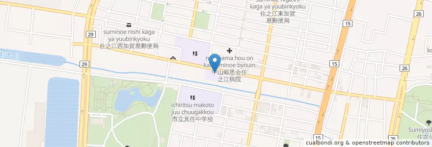 Mapa de ubicacion de 加賀幼稚園 en 日本, 大阪府, 大阪市, 住之江区.