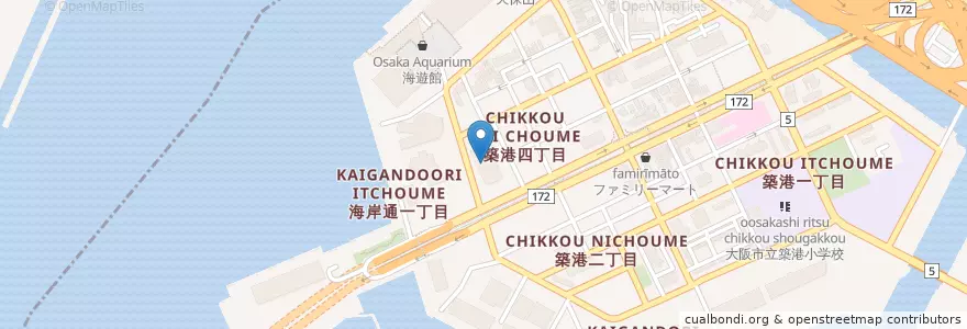 Mapa de ubicacion de 動物検疫所神戸支所大阪出張所 en Japonya, 大阪府, 大阪市, 港区.