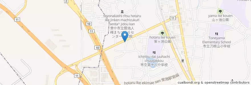 Mapa de ubicacion de 北消防署蛍池出張所 en Giappone, Prefettura Di Osaka.