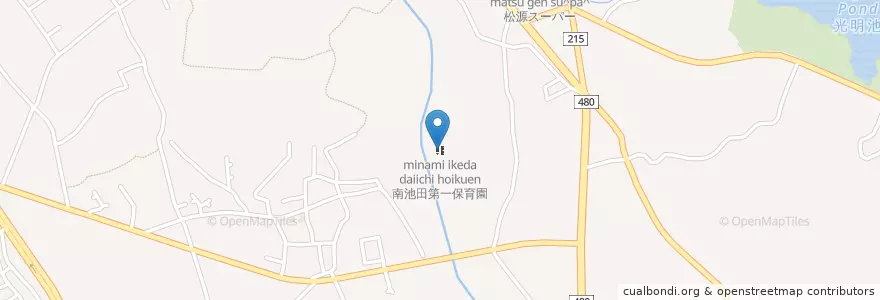 Mapa de ubicacion de 南池田第一保育園 en 日本, 大阪府, 和泉市.