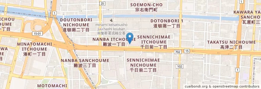 Mapa de ubicacion de 南警察署南地下街交番 en Япония, Осака, 大阪市, 中央区.