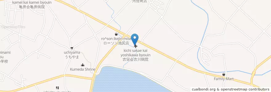 Mapa de ubicacion de 吉栄会吉川病院 en Japan, 大阪府, 岸和田市.