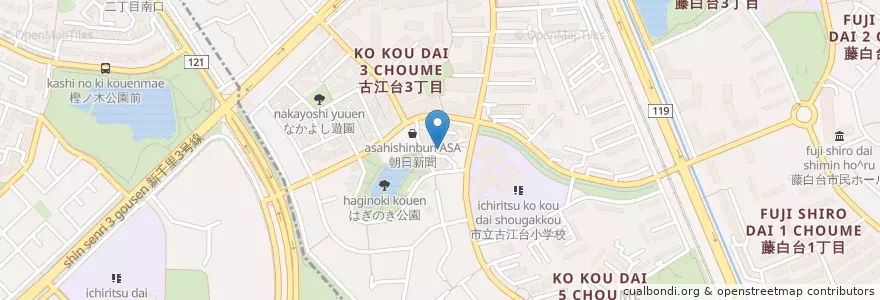 Mapa de ubicacion de 吹田古江台郵便局 en 日本, 大阪府, 吹田市.