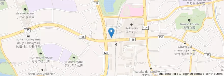 Mapa de ubicacion de 吹田市立千里図書館 en 日本, 大阪府, 吹田市.
