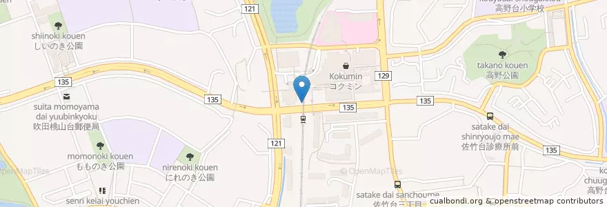 Mapa de ubicacion de 南千里交番 en 日本, 大阪府, 吹田市.